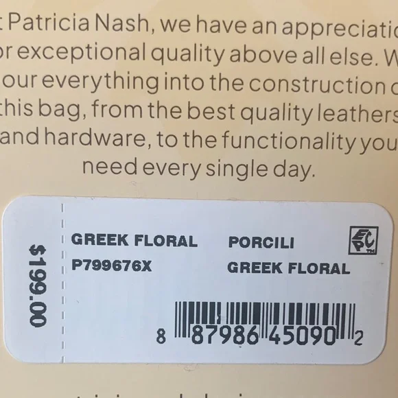 Patricia Nash Teal Blue Floral Leather Top-Handle Crossbody NWT - Picture 11 of 12